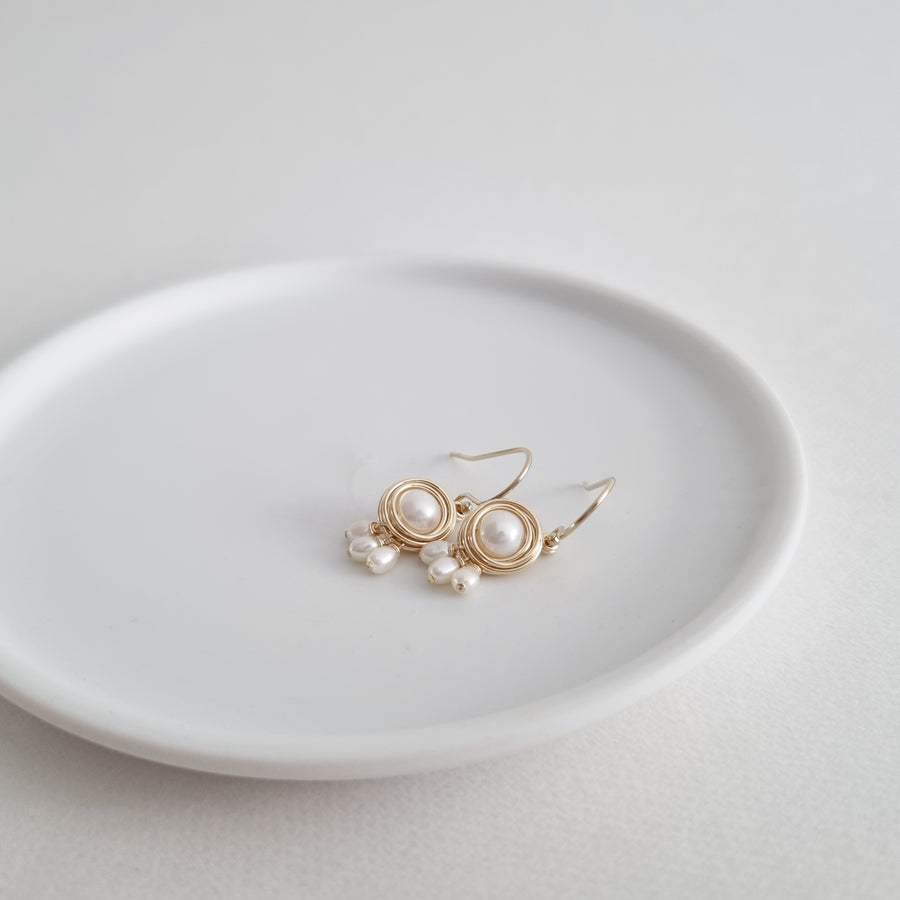 Pebble Earrings / Freshwater Pearls