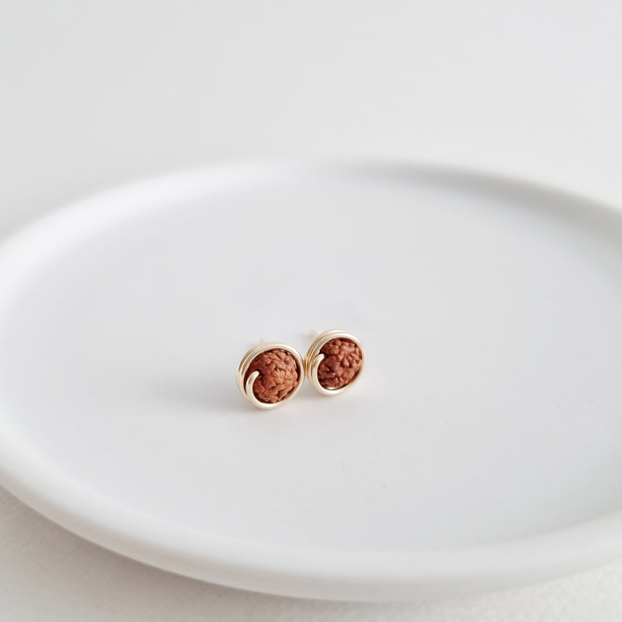 Rudraksha Earstuds (Medium) / 14k Gold-filled