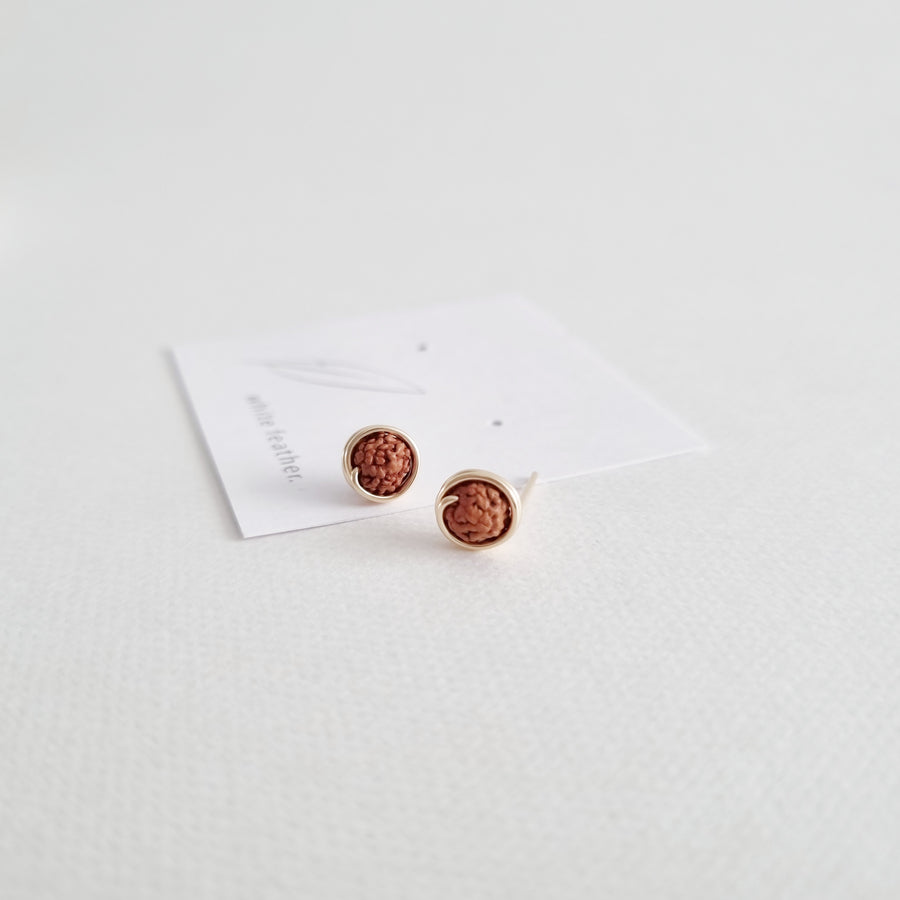 Rudraksha Earstuds (Medium) / 14k Gold-filled