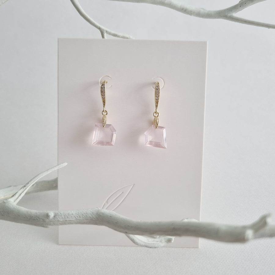 Rose Quartz Earrings / Gemstone