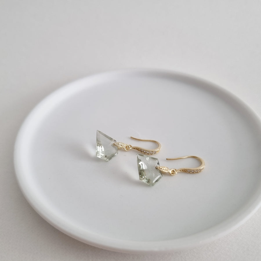 Green Amethyst Earrings / Gemstone