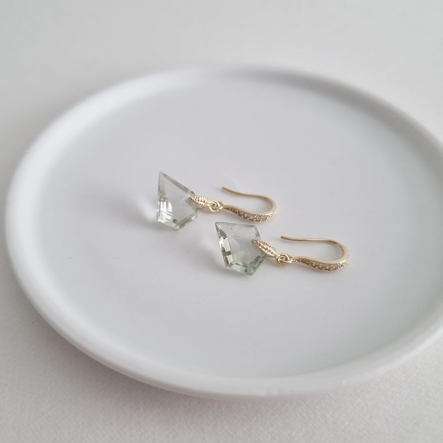 Green Amethyst Earrings / Gemstone