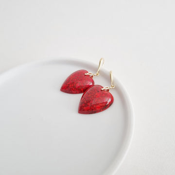 Lovelle Heart Earrings / Vintage Czech Glass