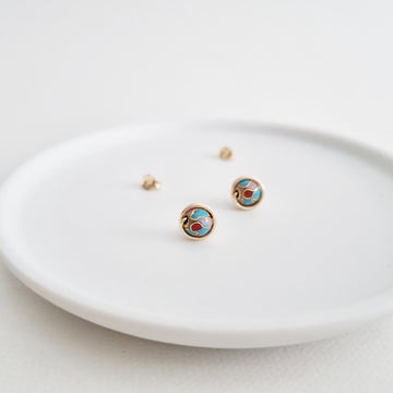 Cloisonné Earstuds / 14k Gold-filled