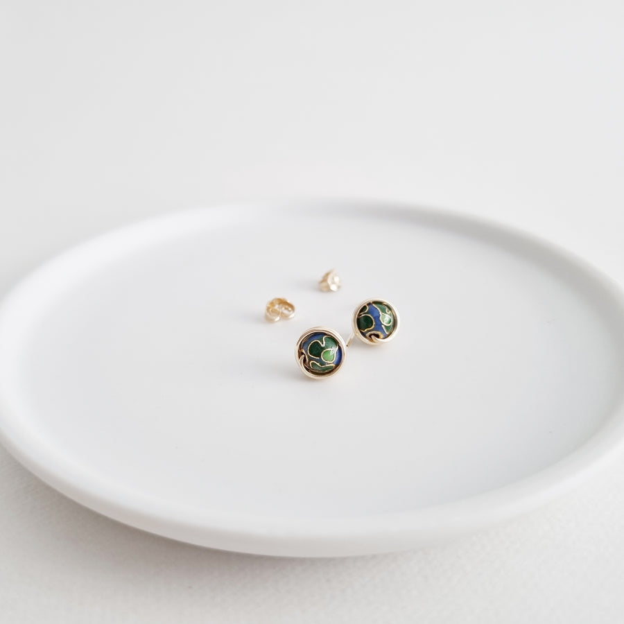 Cloisonné Earstuds / 14k Gold-filled