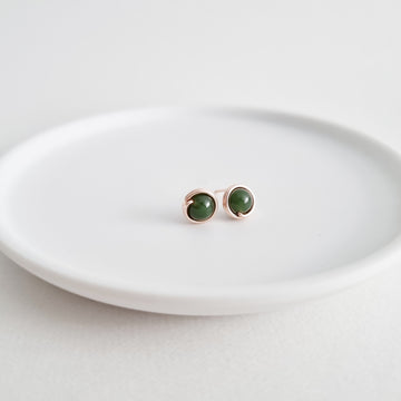 Nephrite Earstuds (Medium) / 14k Gold-filled