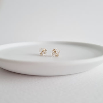 Herkimer Diamond Earstuds / 14k Gold-filled