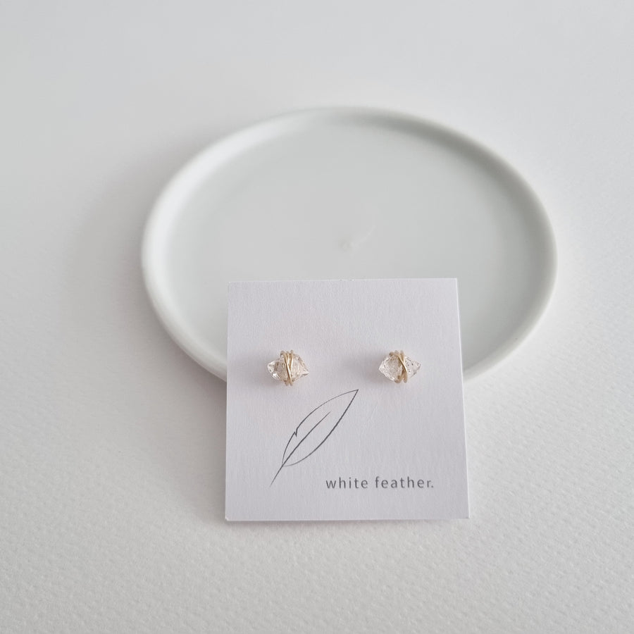 Herkimer Diamond Earstuds / 14k Gold-filled