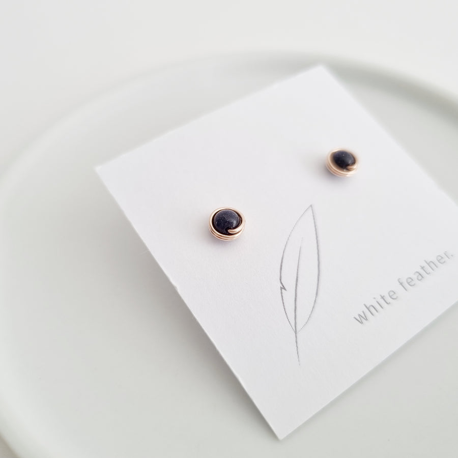 Blue Sandstone Earstuds (Small) / 14k Gold-filled