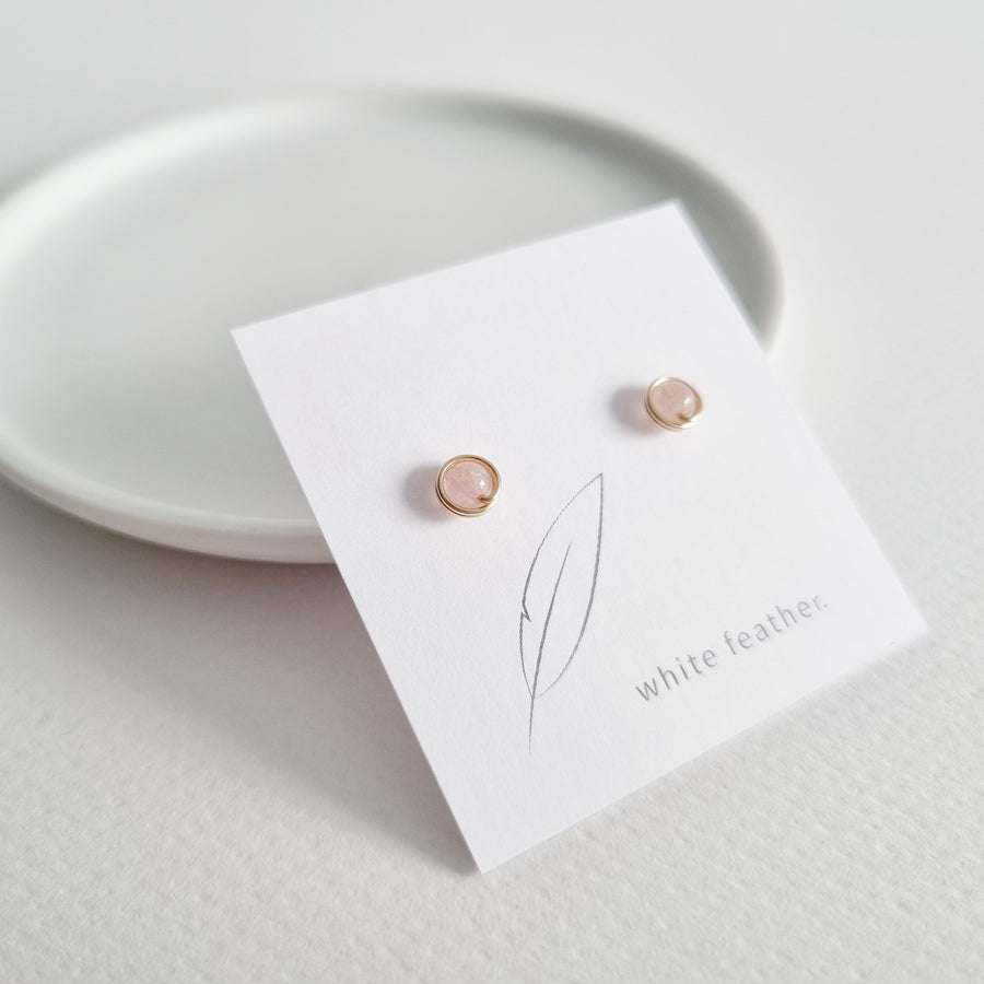 Morganite Earstuds (Small) / 14k Gold-filled