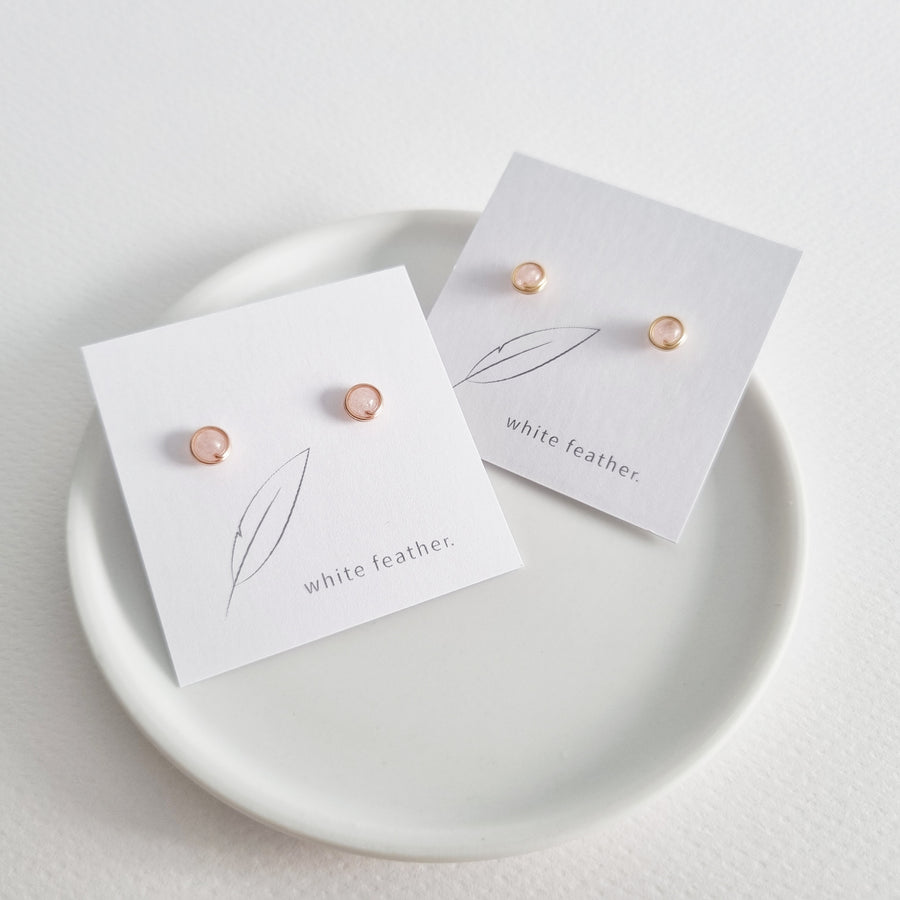 Morganite Earstuds (Small) / 14k Gold-filled