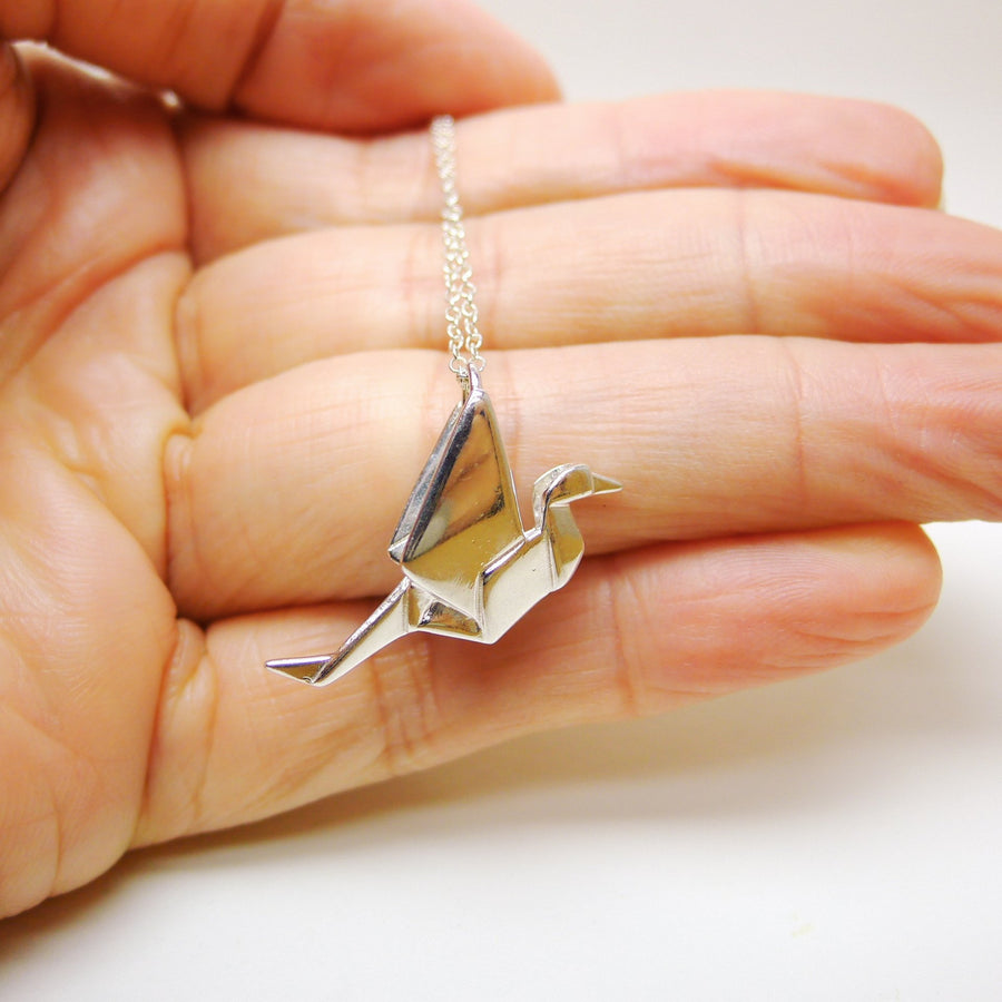 Origami Crane Necklace/925 Silver