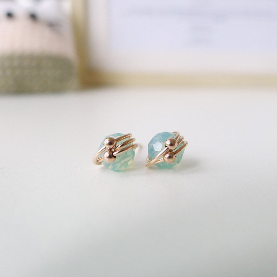 Atom Earstuds / Crystal | Seafoam Green