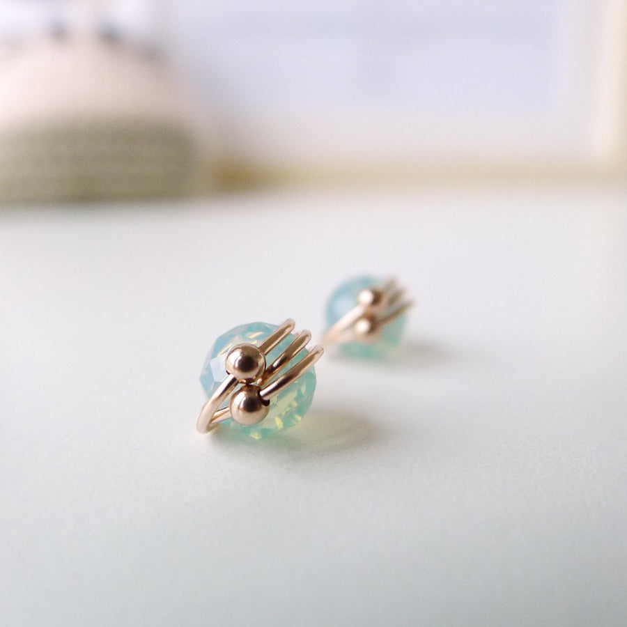 Atom Earstuds / Crystal | Seafoam Green