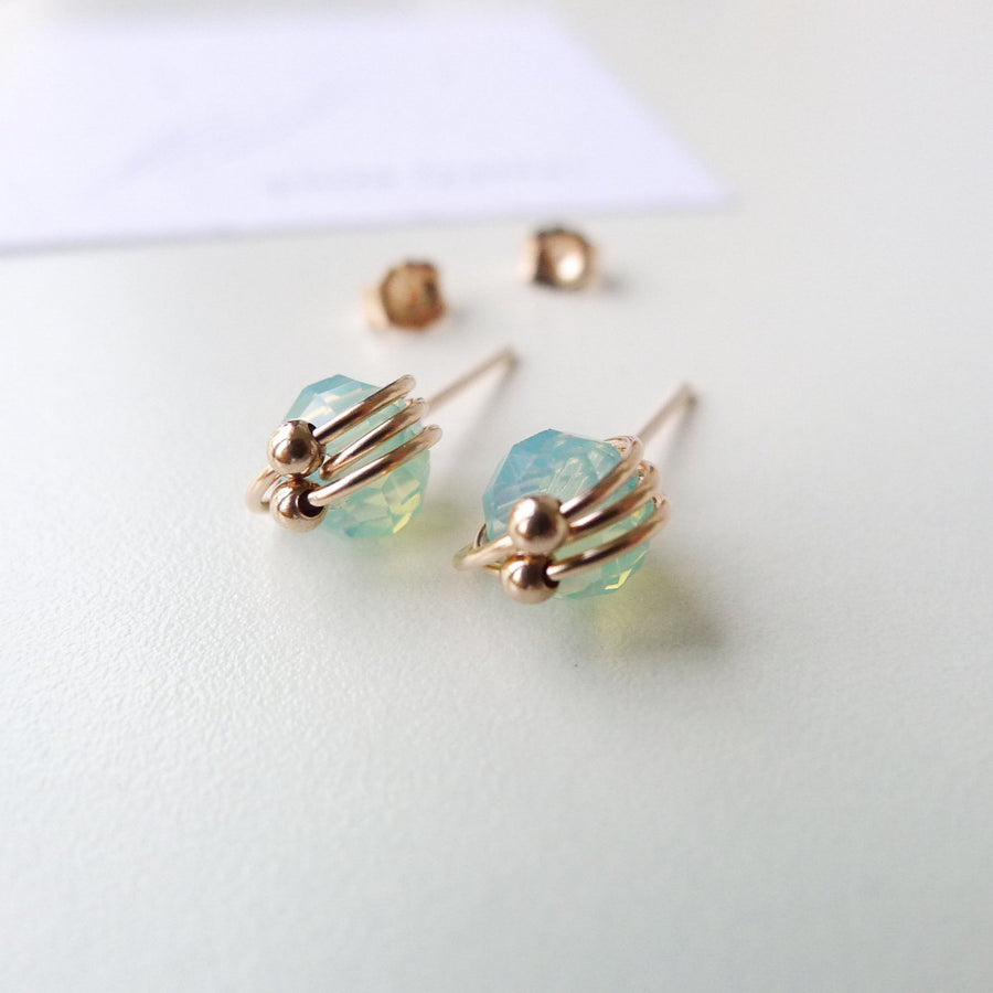 Atom Earstuds / Crystal | Seafoam Green