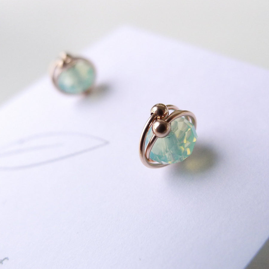 Atom Earstuds / Crystal | Seafoam Green