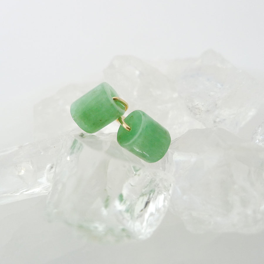 Lana Earstuds (6mm - 6.5mm) / Green Barrel Jade