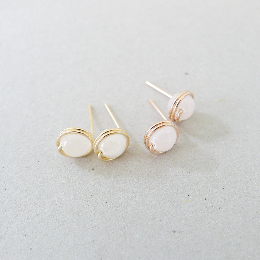 Selenite Earstuds (Medium) / 14k Gold-filled