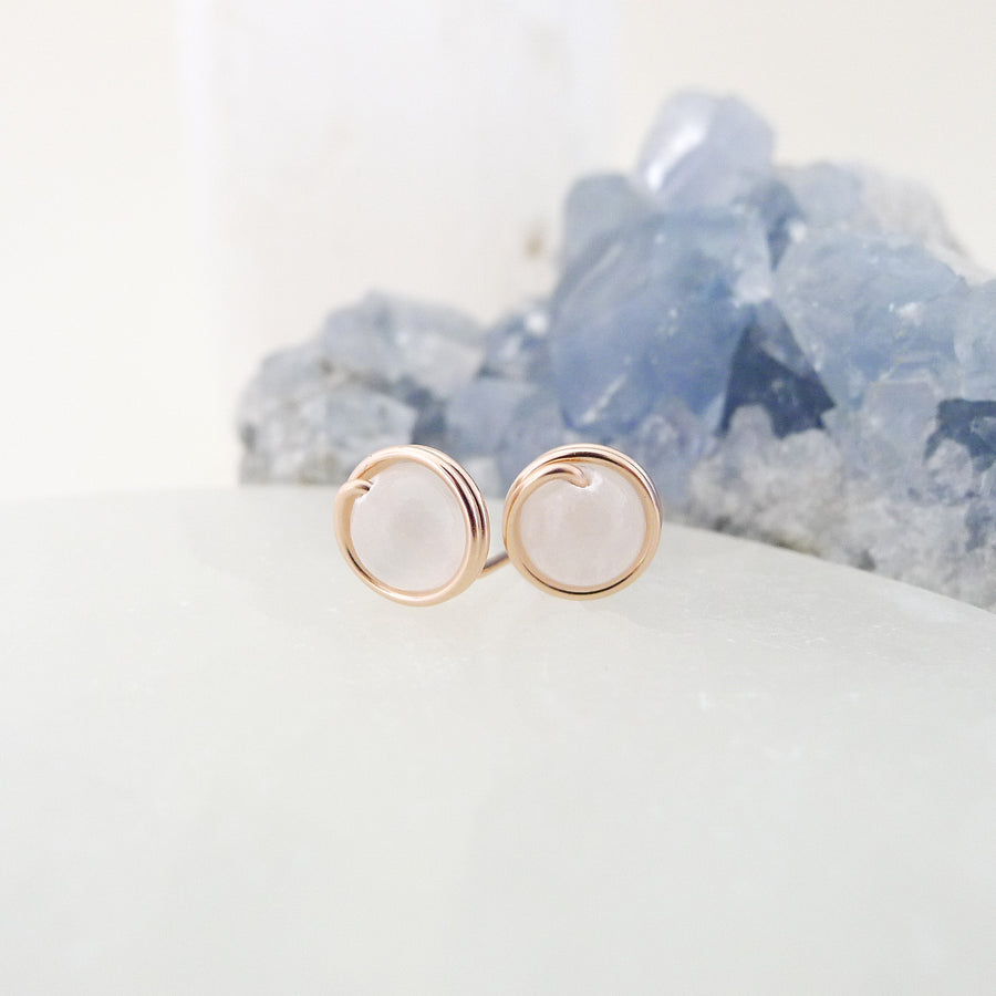 Selenite Earstuds (Medium) / 14k Gold-filled