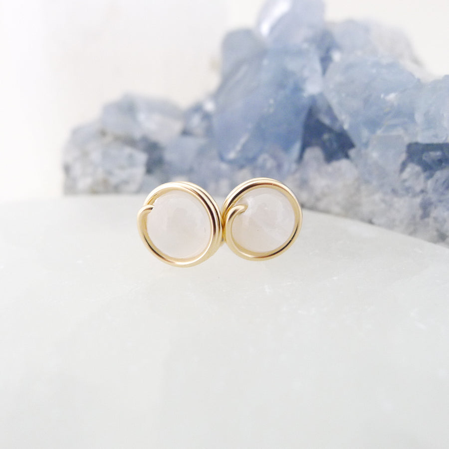 Selenite Earstuds (Medium) / 14k Gold-filled