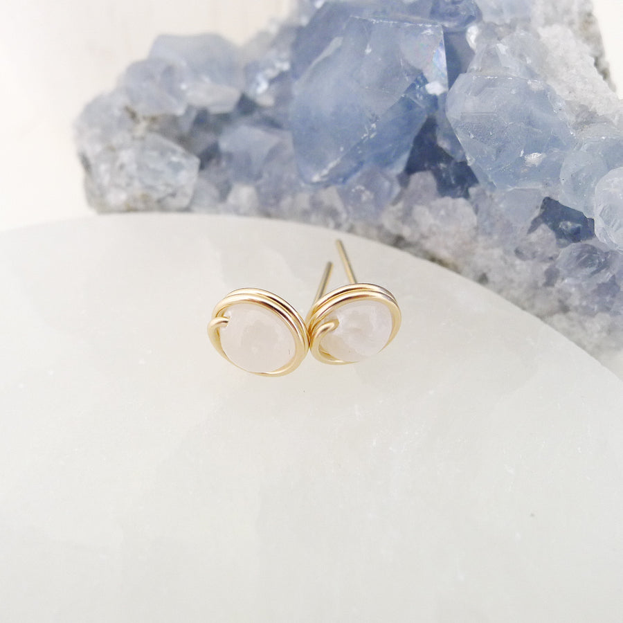 Selenite Earstuds (Medium) / 14k Gold-filled