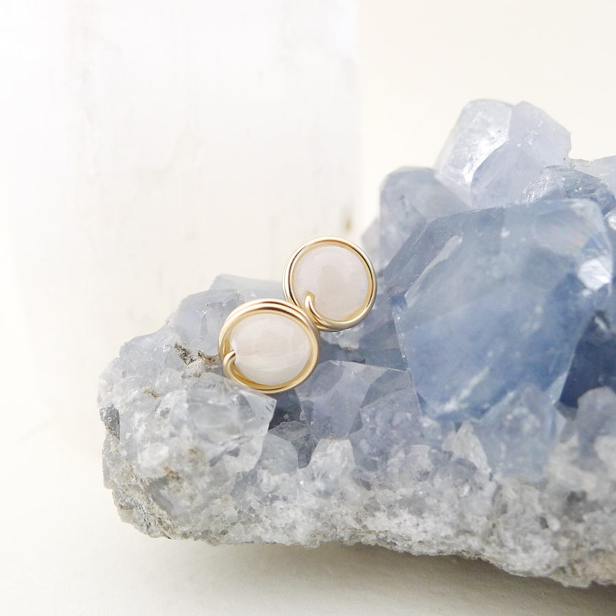 Selenite Earstuds (Medium) / 14k Gold-filled