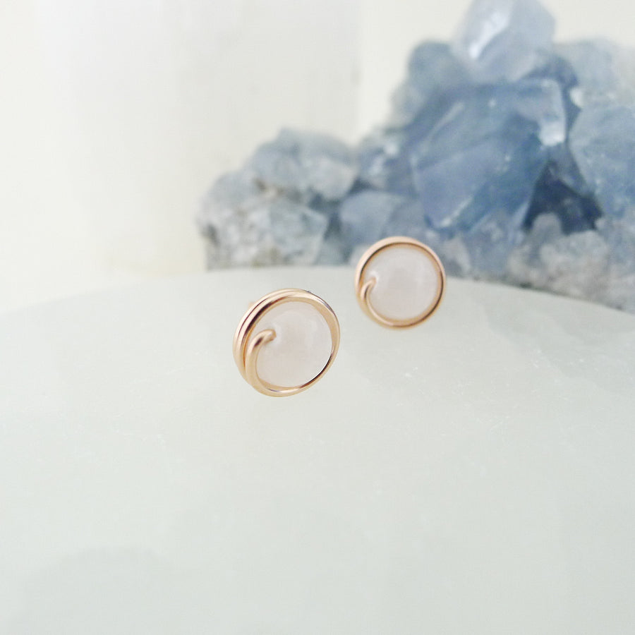 Selenite Earstuds (Medium) / 14k Gold-filled