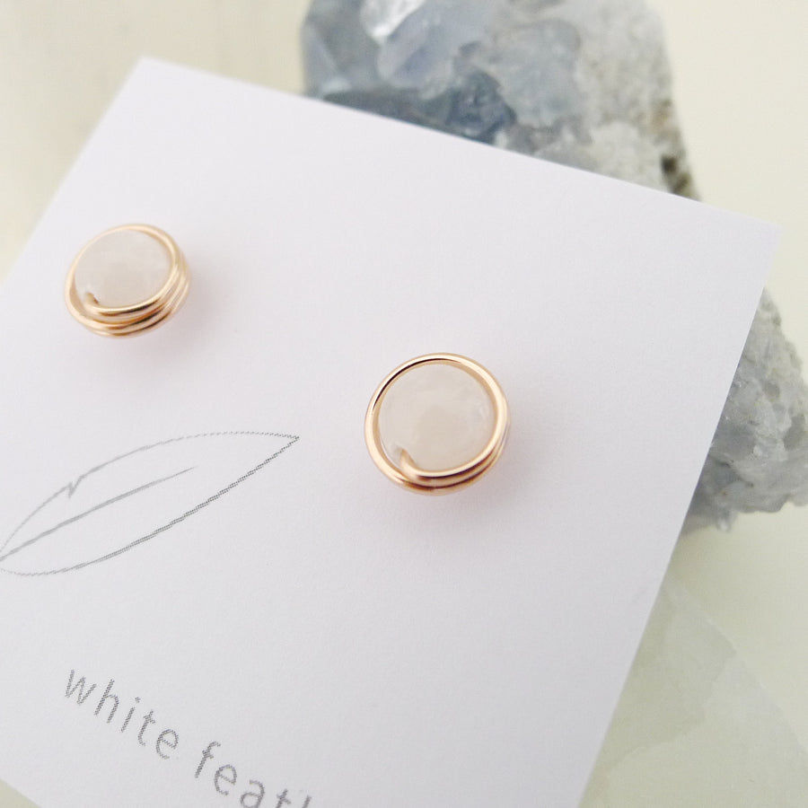 Selenite Earstuds (Medium) / 14k Gold-filled