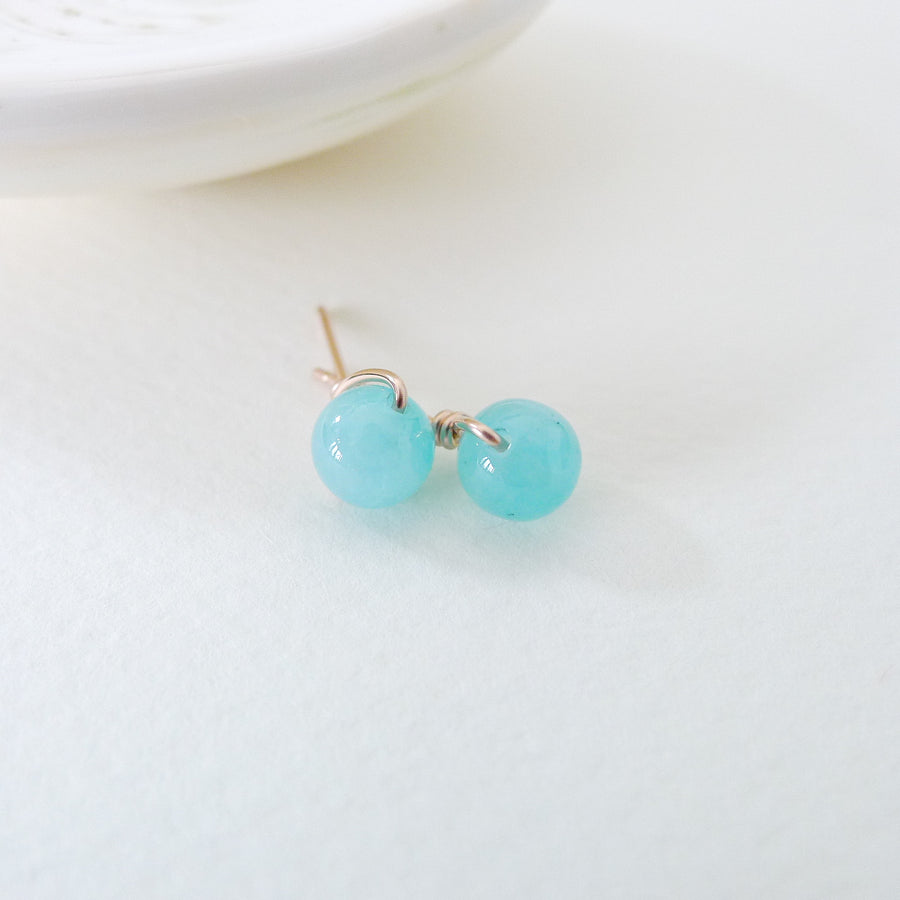 Amazonite Earstuds 6mm (Basic) / 14k Gold-filled