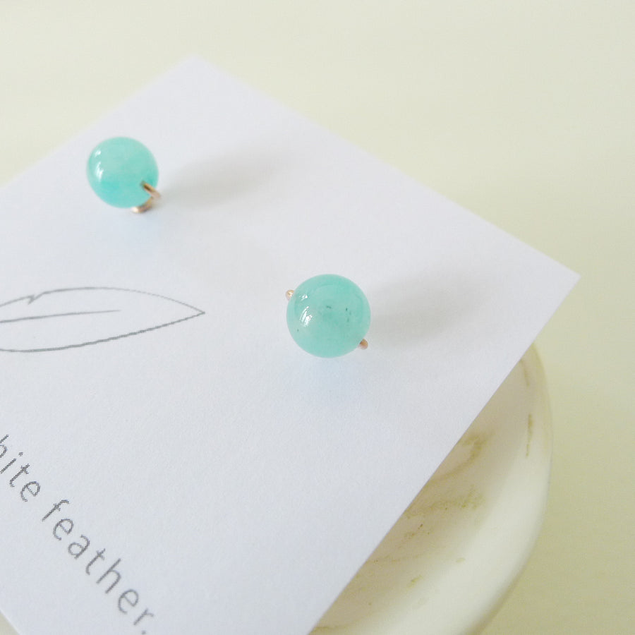 Amazonite Earstuds 6mm (Basic) / 14k Gold-filled