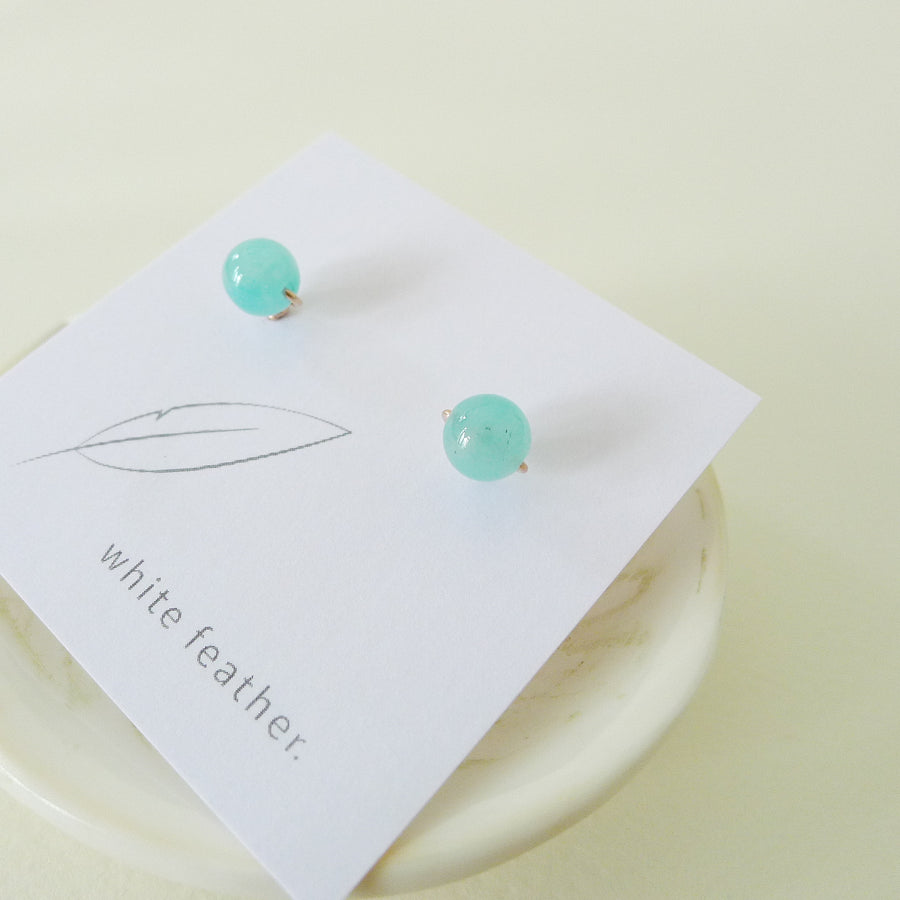 Amazonite Earstuds 6mm (Basic) / 14k Gold-filled