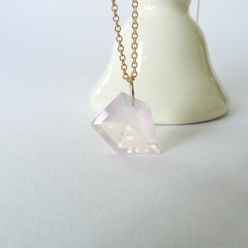 Rose Quartz Necklace - RQ10x14 / 14k Rose Gold-filled