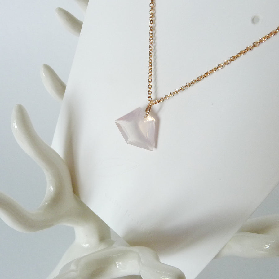 Rose Quartz Necklace - RQ10x14 / 14k Rose Gold-filled