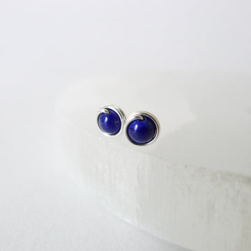 Lapis Lazuli Earstuds (Small) / 14k Gold-filled / 925 Silver