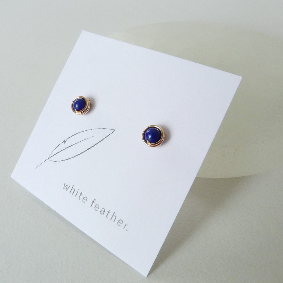 Lapis Lazuli Earstuds (Small) / 14k Gold-filled / 925 Silver