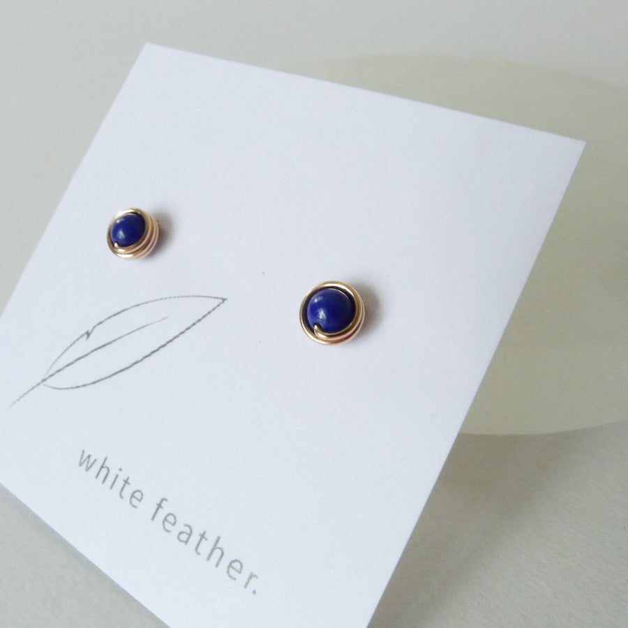 Lapis Lazuli Earstuds (Small) / 14k Gold-filled / 925 Silver