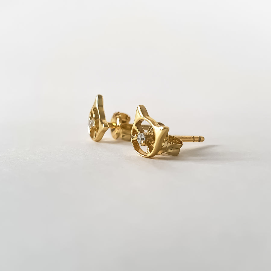 Tiny Meow Earstuds / CZ paved