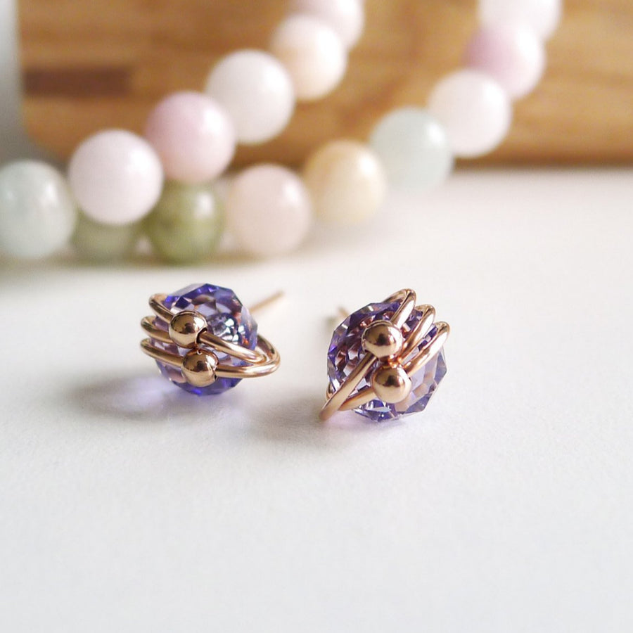 Atom Earstuds / Austrian Crystal | Romantic Tanzanite