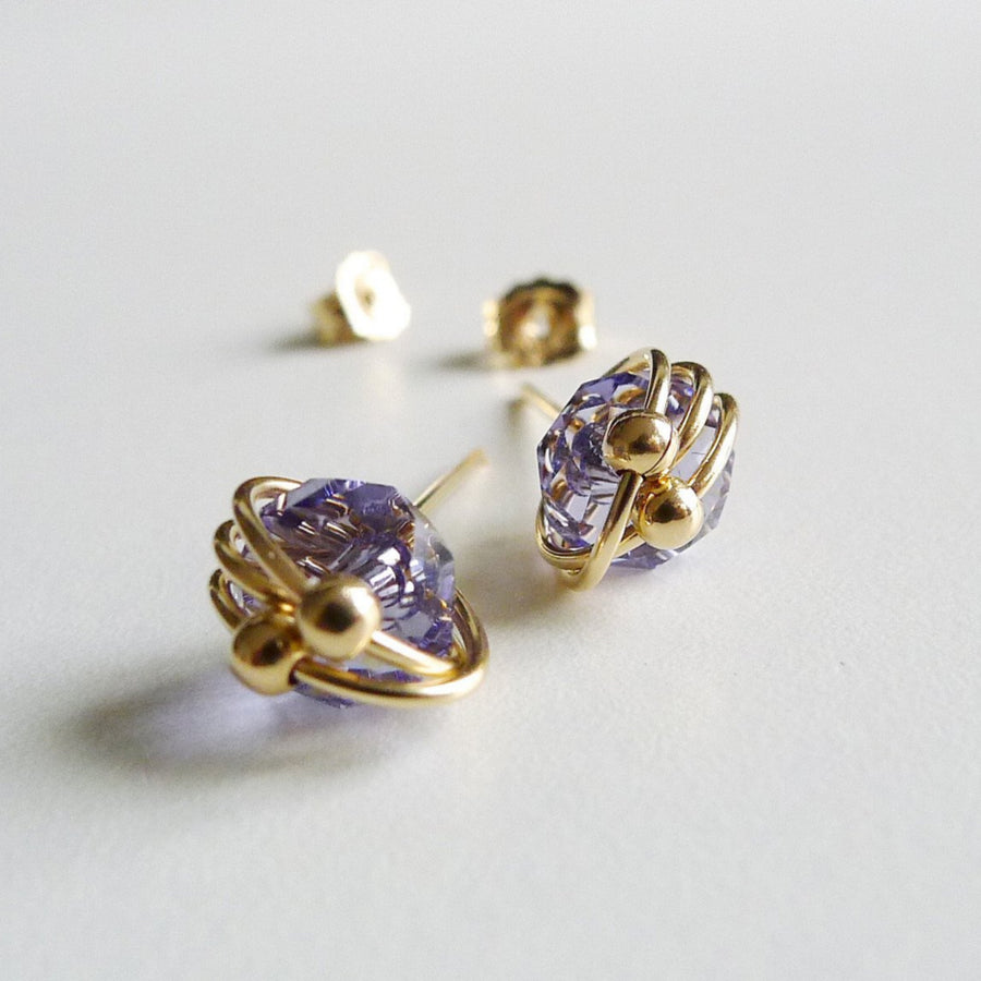 Atom Earstuds / Austrian Crystal | Romantic Tanzanite