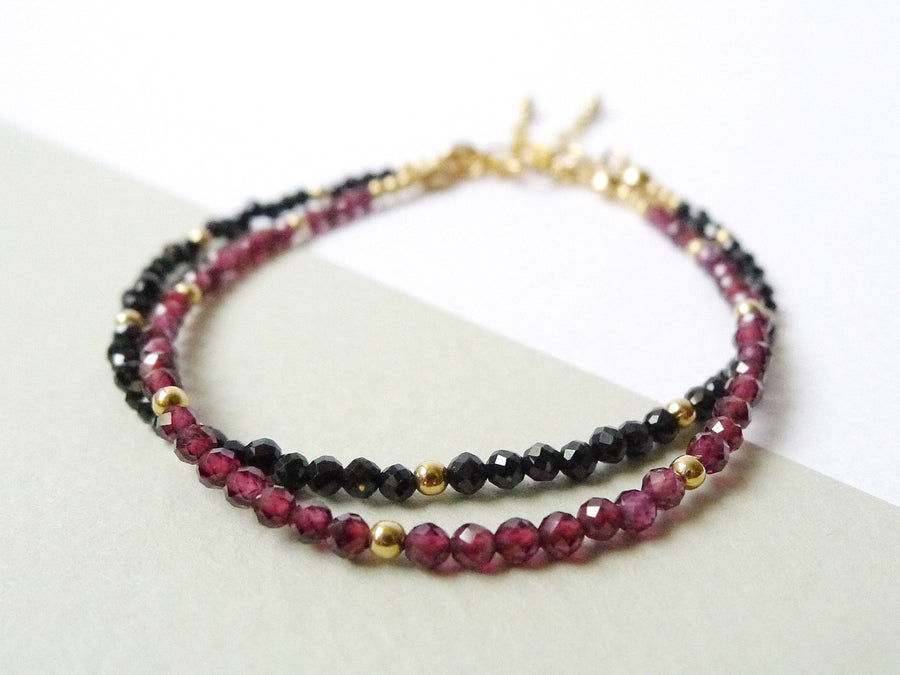 Allysha Stacking Bracelet / Black Spinel