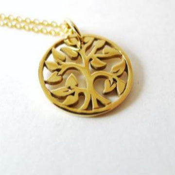 Round Tree-of-Life Charm Necklace/